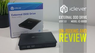 iClever External USB 30 DVD CD Drive Portable DVD CD RW  Unboxing And Review [upl. by Anicnarf]