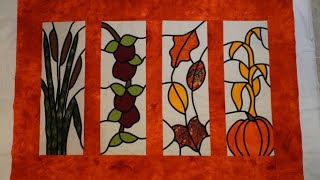 STAINED GLASS QUILT WALL HANGING FALL DECORATION [upl. by Enair]