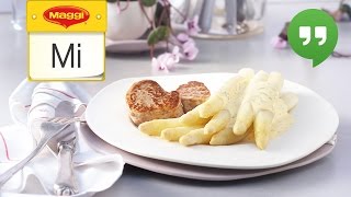 Spargel mit Schweinemedaillons und Sauce à la Béarnaise  MAGGI Mittwoch Hangout [upl. by Imef]