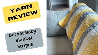 BERNAT YARN REVIEW Bernat Baby Blanket Stripes  2 Finished Baby Blankets [upl. by Olivann902]