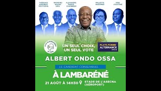 Lambaréné accueil le candidat Albert Ondo Ossa [upl. by Reeher]