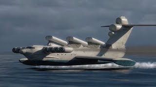 Lunclass Ekranoplan Launching a P270 Moskit [upl. by Nooj590]