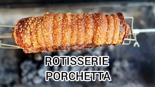 How to Prepare amp Cook a Pork Belly  Porchetta on a Charcoal Rotisserie BBQ [upl. by Jacob]