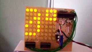 Temperature Display  Scrolling LED Matrix Display  PIC16F872 [upl. by Biddy96]