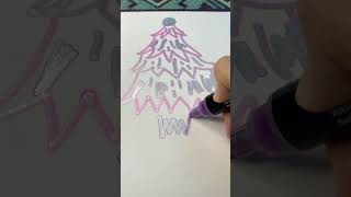 Pinky Christmas tree christmas asmr artsupplies outlinedrawing christmastree [upl. by Oiliduab]