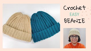 Easy Crochet Hat Crochet Classic Snuggle Beanie All Sizes Beginner Tutorial and Pattern [upl. by Ecad293]