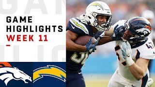 Broncos vs Chargers Week 11 Highlights  NFL 2018 [upl. by Sochor]