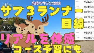 【奈良マラソン2023】サブ3ランナーの目線 29km以降悶絶するリアル映像！ コース予習 にもなるよ naramarathon [upl. by Quackenbush]