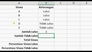 Cara menghitung jumlah dan persentase kelulusan di Excel [upl. by Itnahs882]