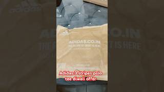 Adidas 3 stripes polo tee black colour diwali offer diwalioffer adidas unboxing unboxingvideo [upl. by Sedinoel]