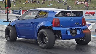 1800HP Twin Engined VW Lupo at Santa Pod Raceway [upl. by Leba]