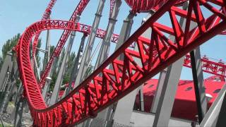 iSpeed Roller Coaster POV  Front Seat  Mirabilandia Italy [upl. by Oigolue]