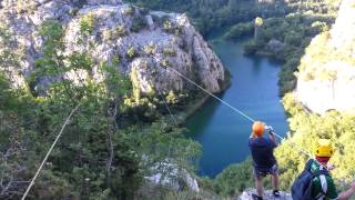 Zipline Omiš Cetina river canyon [upl. by Nnairda]