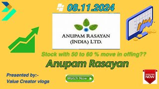 08112024 Anupan Rasayan 50 upmove pending anupamrasayan stocks swingtrading [upl. by Revart]