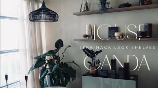 IKEA HACK LACK SHELVES  Floating Reclaimed Wood Shelf Flip  with House Ganda [upl. by Eiroj]