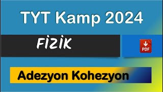 Adezyon Kohezyon Kılcallık Yüzey Gerilimi  TYT Kamp 2024  PDF [upl. by Aitnecserc]