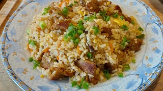 BETTER THAN TAKEOUT AND EASY Chinese Pork Fried Rice Recipe [upl. by Ardaid]