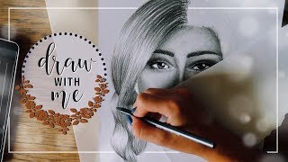 REALISTISCHE PORTRAITS ZEICHNEN  Draw with me  JustSayEleanor ♡ Speed Drawing [upl. by Gnauq74]