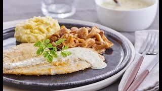 Recette filets de turbot crème aux girolles écrasé de pommes de terre [upl. by Evania]