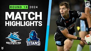 NRL 2024  Sharks v Titans  Match Highlights [upl. by Jaala336]