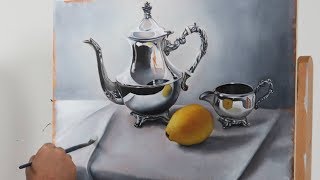 Still life painting with reflective surfaces [upl. by Ydnak]