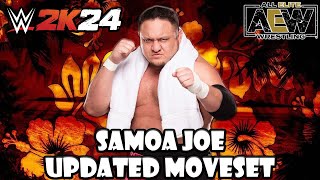 WWE 2K24 Samoa Joe Updated Moveset  Superstar Settings [upl. by Eerak790]