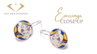 Love Your Diamonds Two face earrings colorful made of genuine 925 sterling silver [upl. by Lloyd]