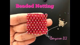 Beaded netting Easiest Method you have ever seen👍🏻How to do Horizontal Beaded Netting Stitch [upl. by Hyams]