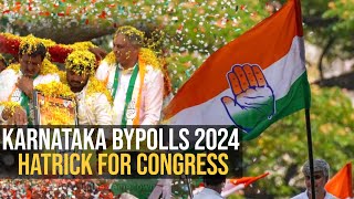 Karnataka Bypolls 2024 Congress sweeps Channapatna Shiggaon and Sandur assembly seats [upl. by Freudberg]