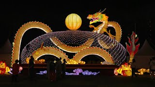 Giant dragon lanterns light up Buddhist temple in Malaysia  AFP [upl. by Ashling]