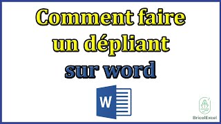 Comment faire un dépliant sur word [upl. by Jemmy]