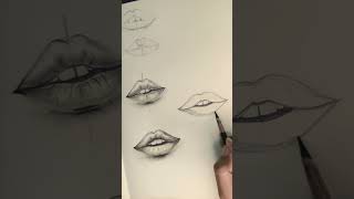 How to draw lips  lips drawing tutorial  shorts drawing youtubeshorts Artbookbyjene [upl. by Einnhoj]