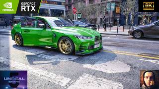 8K Ray Tracing Realistic BMW M3 Competition  City Render  Unreal Engine 5 [upl. by Meg]