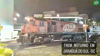 🔴Trem noturno na cidade de Jaraguá do Sul  SC 🔴 [upl. by Asirral]