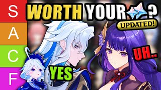 THE BEST CHARACTERS TO PULL ★Updated Genshin Impact 5 Star Tier List★ [upl. by Nickles]