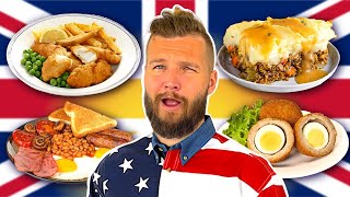 AMERICANS Try BRITISH FOOD For The First Time [upl. by Gambrill893]