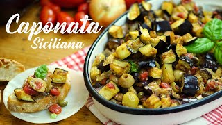 Caponata  La mejor receta de Berenjenas vegetariana fácil y deliciosa [upl. by Nohsad804]