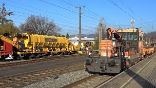 Dornbirn Gleiserneuerung Schwellentausch der anderen Art mit eurailpool amp Rhomberg amp Güterzüge [upl. by Saundra249]