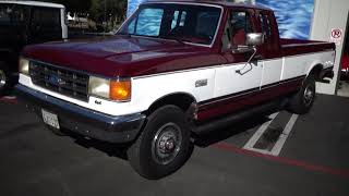 1991 Ford F250 Club Cab 4X4 test drive at Laguna Classic Cars [upl. by Ariaic]