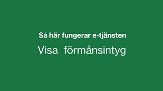 Så fungerar Försäkringskassans etjänst Visa förmånsintyg [upl. by Broome618]