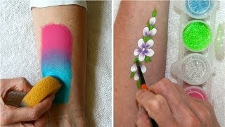 Learn how to use face paints sponges amp glitter  Face Painting Made Easy PART 2 [upl. by Oakes393]