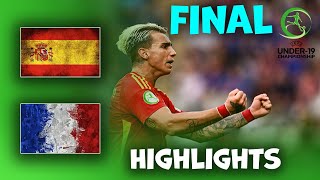 España Francia sub 19  U19 Euro football Championship  Highlights 28072024 [upl. by Yort]