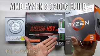 AMD Ryzen 3 3200G ASRock A320MHDV R40 Kingston 8GB DDR4 HIK Vision SSD Budget Gaming PC Build 2020 [upl. by Zizaludba]