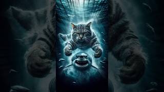 KITTENS DAD VS ANGRY SHARK🙀🤯 cat catlover [upl. by Storfer843]