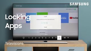 How to lock and unlock Smart Hub Apps on your TV  Samsung US [upl. by Nrobyalc]