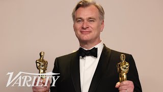 Christopher Nolan Says quotIts a Thrillquot to be an Oscar Winner  Full Oscars Backstage Speech [upl. by Eirok]