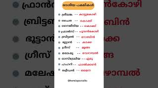 ദേശീയ പക്ഷികൾ KERALA PSC GK QUESTIONS PART2 psc gk [upl. by Eiramanit75]