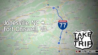 North Carolina into Virginia on Interstate 77 via Fancy Gap Jonesville to Fort Chiswell in 4K [upl. by Eimarrej]