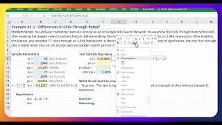 Hypothesis test for difference in clickthrough rates two proportions [upl. by Templeton860]