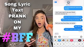 Song Lyric Text PRANK on my BEST FRIEND THIS WAS A MISTAKE [upl. by Akimrehs794]